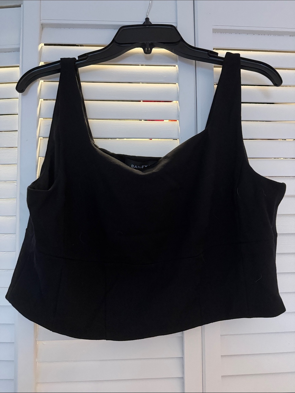Bailey 44 Black Cropped Square-Neck Tank
